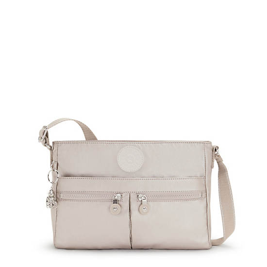 Kipling New Angie Metallic Crossbody Taske Beige | DK 1199XY